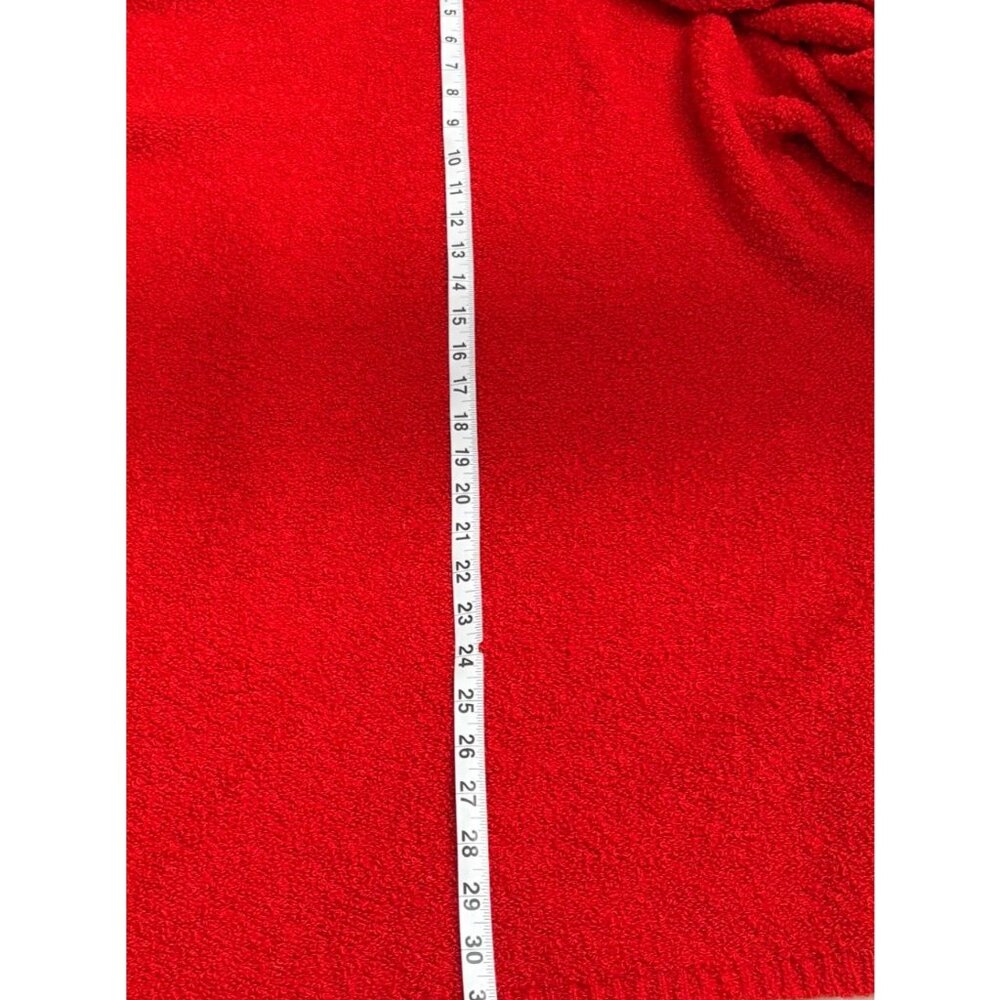 Vintage Le Chois Los Angeles Red Open Front Knit Cardigan Sweater Womens Size L - Picture 12 of 12